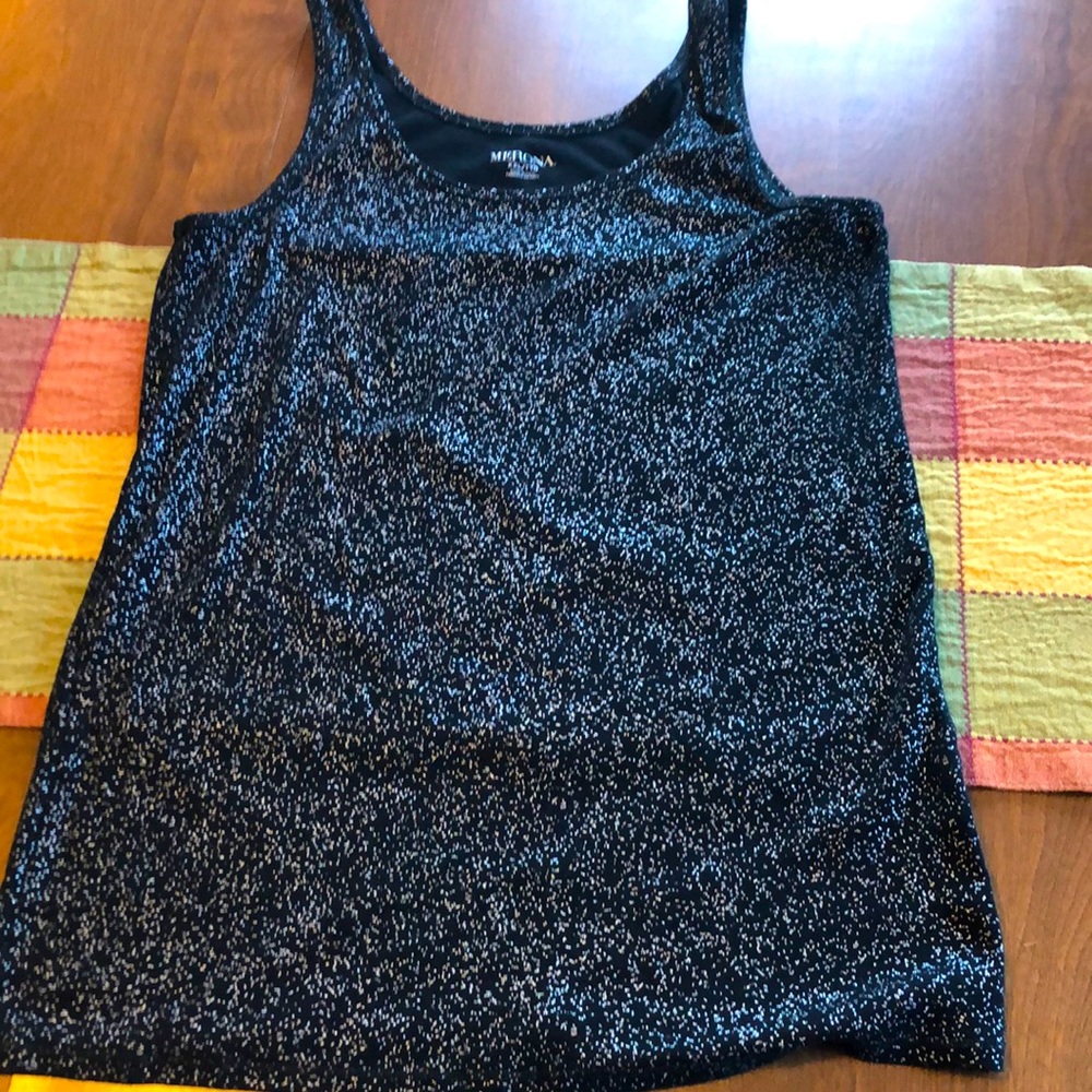 Sparkly Night Sky Tank Top from Merona. Size XXL. Blue/black with silver.